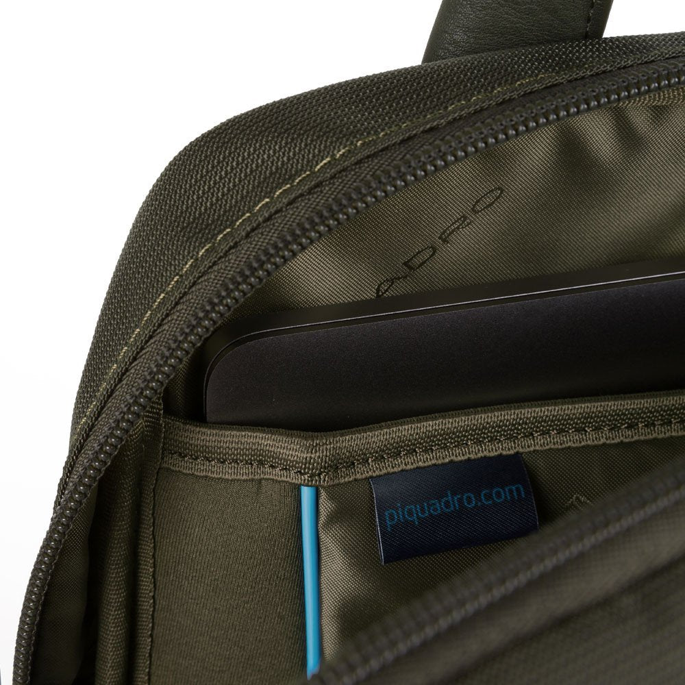 Zainetto Porta Computer In Pelle Piquadro Verde Oliva CA5315S115/VE