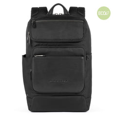 Zaino Porta Computer In Pelle E Tessuto Piquadro Nero CA5316S115/N