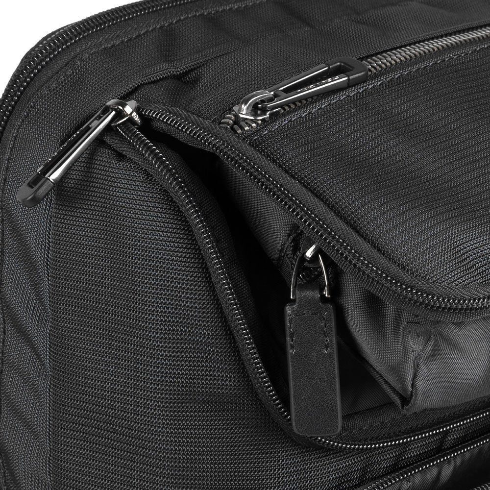 Zaino Porta Computer In Pelle E Tessuto Piquadro Nero CA5316S115/N