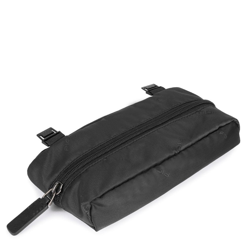 Zaino Porta Computer In Pelle E Tessuto Piquadro Nero CA5316S115/N