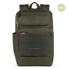 Zaino Porta Computer In Pelle E Tessuto Piquadro Verde Oliva CA5316S115/VE
