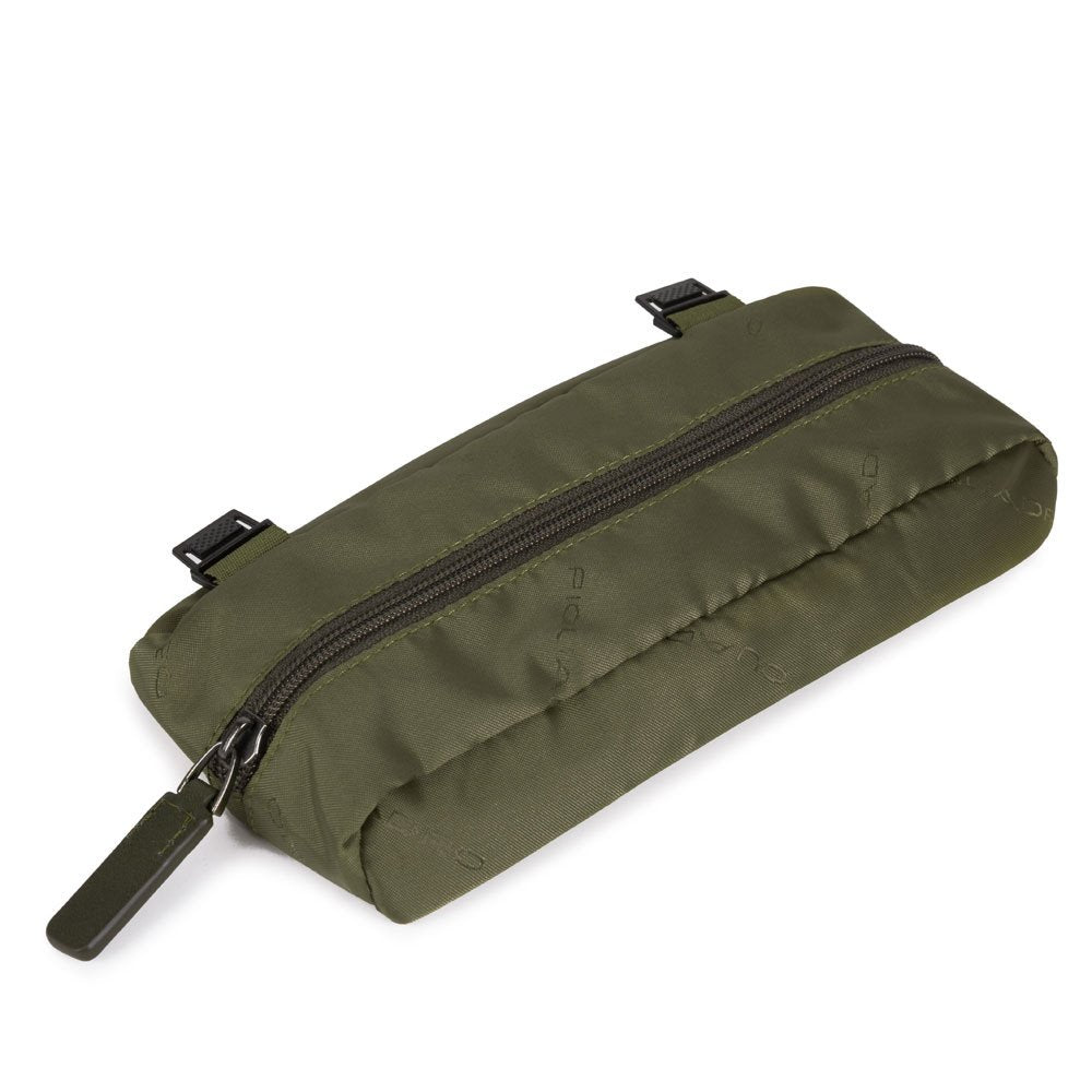 Zaino Porta Computer In Pelle E Tessuto Piquadro Verde Oliva CA5316S115/VE