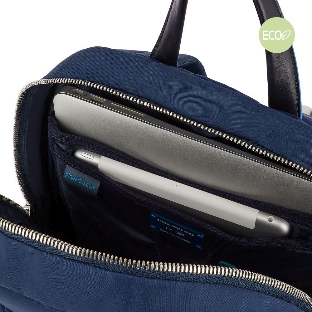 Zaino Piquadro Porta Pc E Porta Ipad In Tessuto Riciclato Blu Notte CA5699RY/BLU