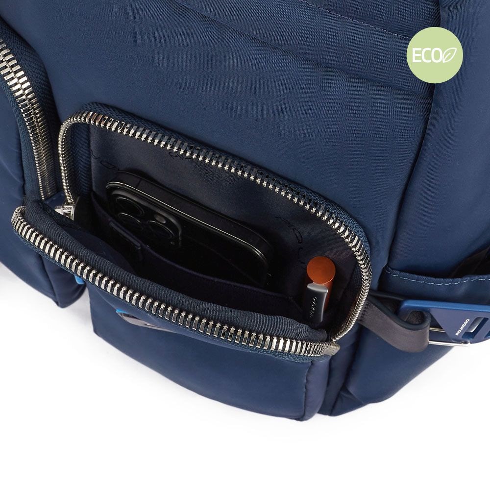 Zaino Piquadro Porta Pc E Porta Ipad In Tessuto Riciclato Blu Notte CA5699RY/BLU