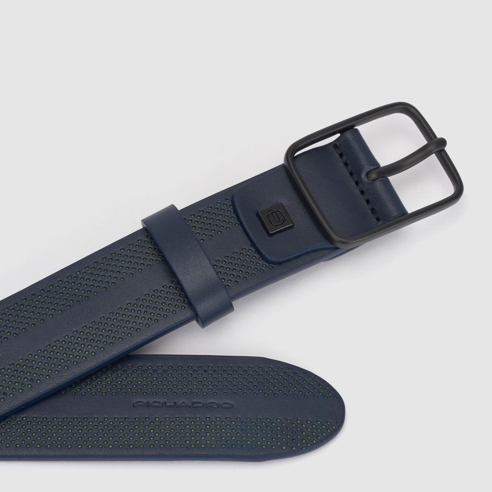 Piquadro CU5925C89 - Cintura Uomo Con Fibbia Ad Ardiglione Black-Teal