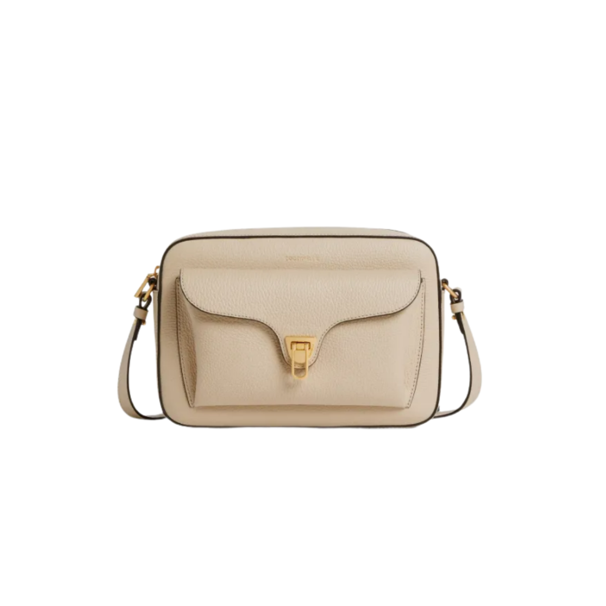 Coccinelle Beat Large Borsa in Pelle Colore Beige