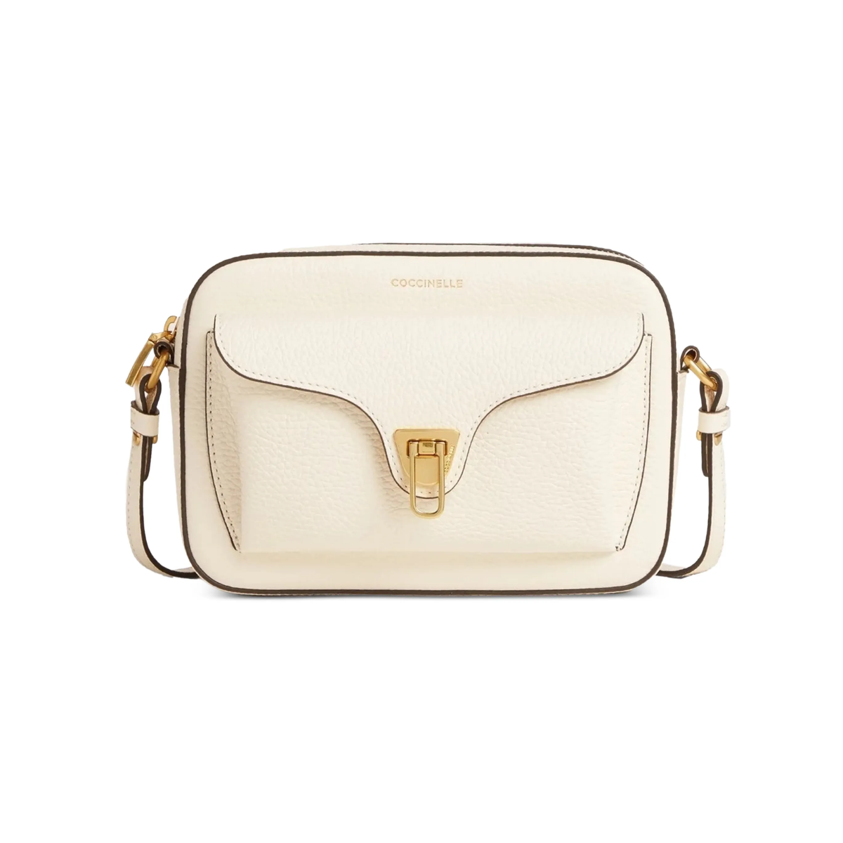 Coccinelle Beat Small Borsa a Spalla in Pelle Bianco Perla