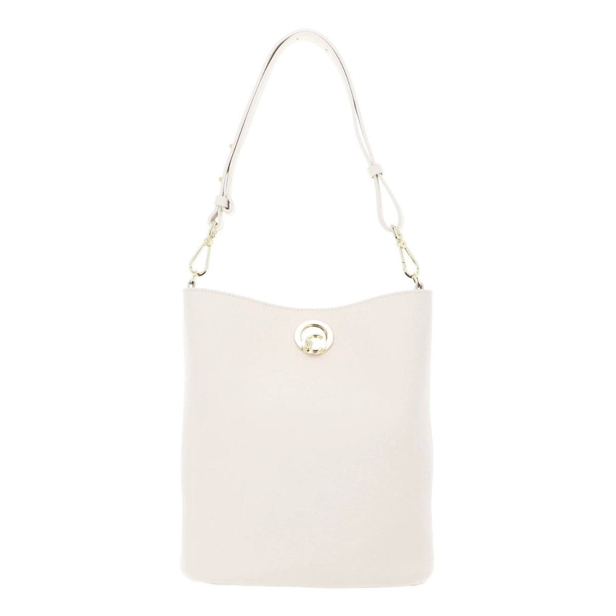 Coccinelle Borsa in Pelle Double Grainy Pearl/Cognac