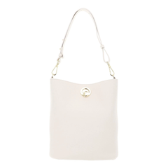 Coccinelle Borsa in Pelle Double Grainy Pearl/Cognac