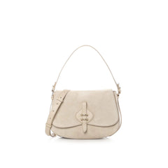 Coccinelle Mavery Large Borsa a Spalla in Suede Sandshell