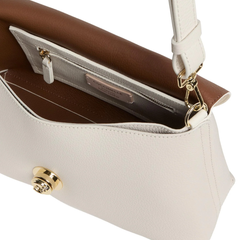 Coccinelle Nikla Medium Borsa in Pelle Pearl/Cognac