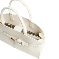 Coccinelle Sabine Medium Borsa in Pelle Pearl