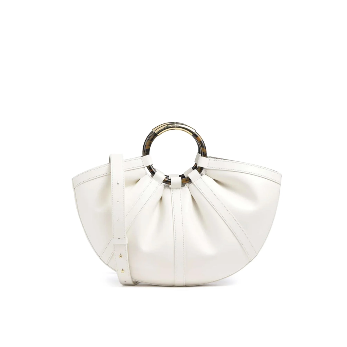 Coccinelle Shell Large Borsa in Pelle Pearl