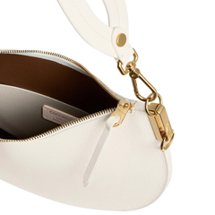 Coccinelle Sunup Medium Borsa Hobo in Pelle Colore  Pearl/Cognac