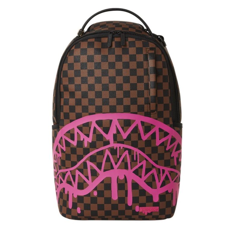 SPRAYGROUND 910B5077NSZ  PINK DRIP BROWN CHECK DLX BACKPACK