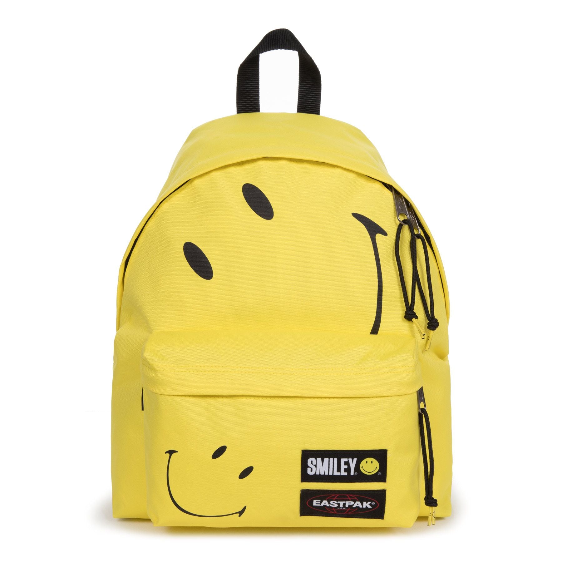 Eastpak Padded Pak'r® Smiley Big eastpak zaino unisex in tessuto giallo fluo con logo smile frontale EK620A92