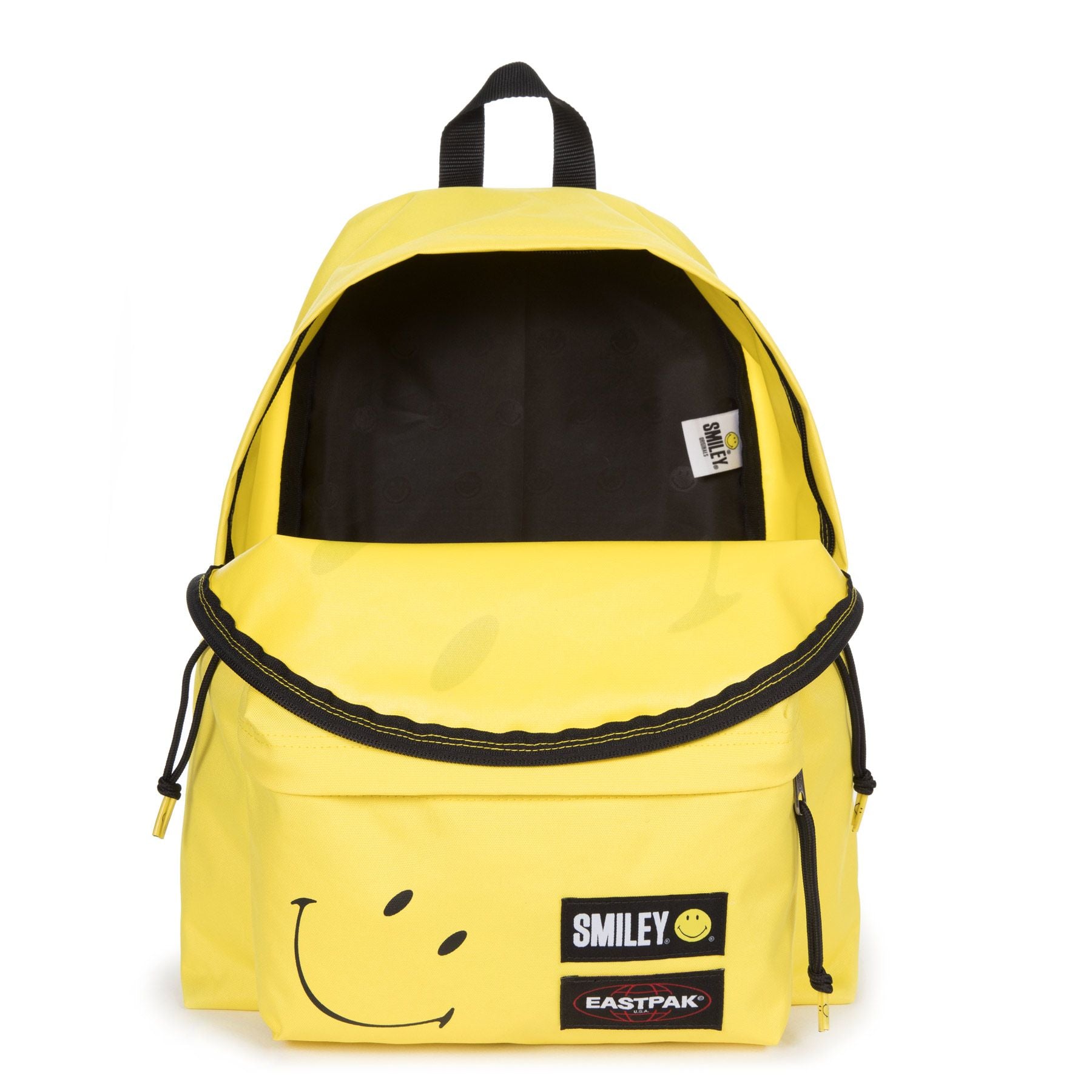 Eastpak Padded Pak'r® Smiley Big eastpak zaino unisex in tessuto giallo fluo con logo smile frontale EK620A92