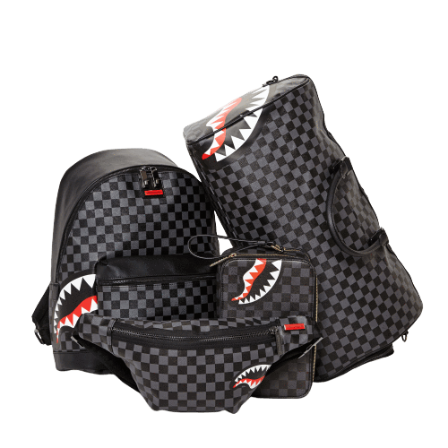 Sprayground Sharks In Paris (Black Checkered Edition) Toiletry Aka Money Bags 910B2905NSZ SPRAYGROUND POCHETTE BEAUTY 