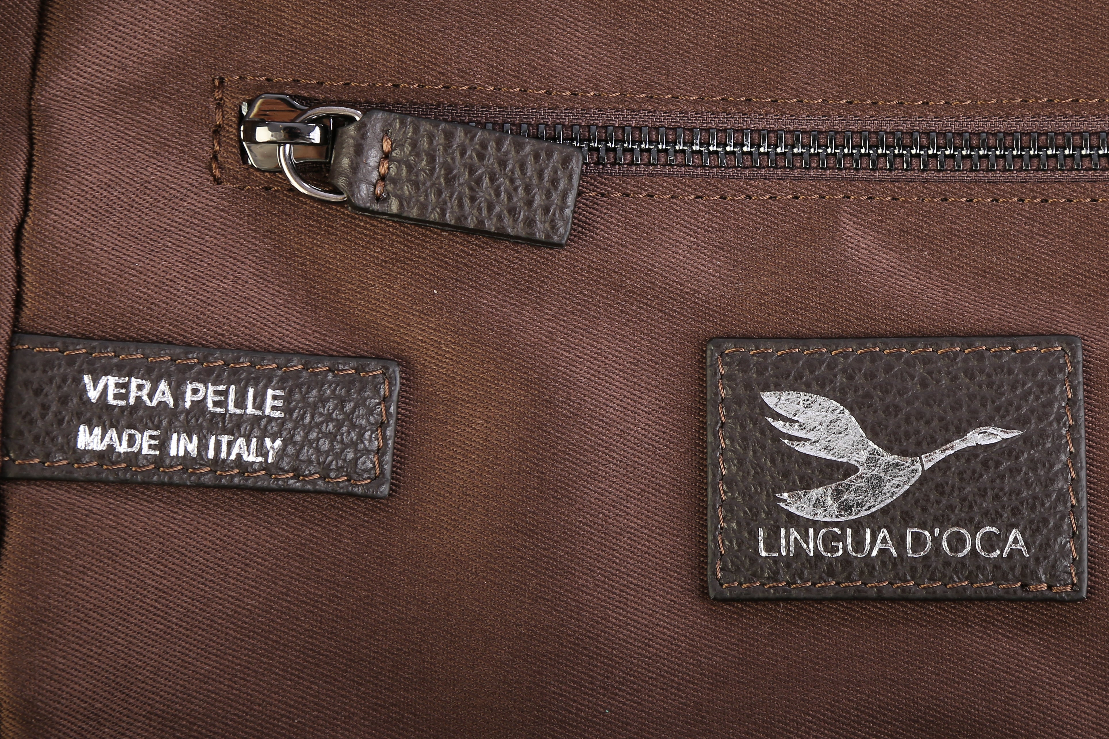 Lingua d'oca zaino in pelle testa di moro 181582.04