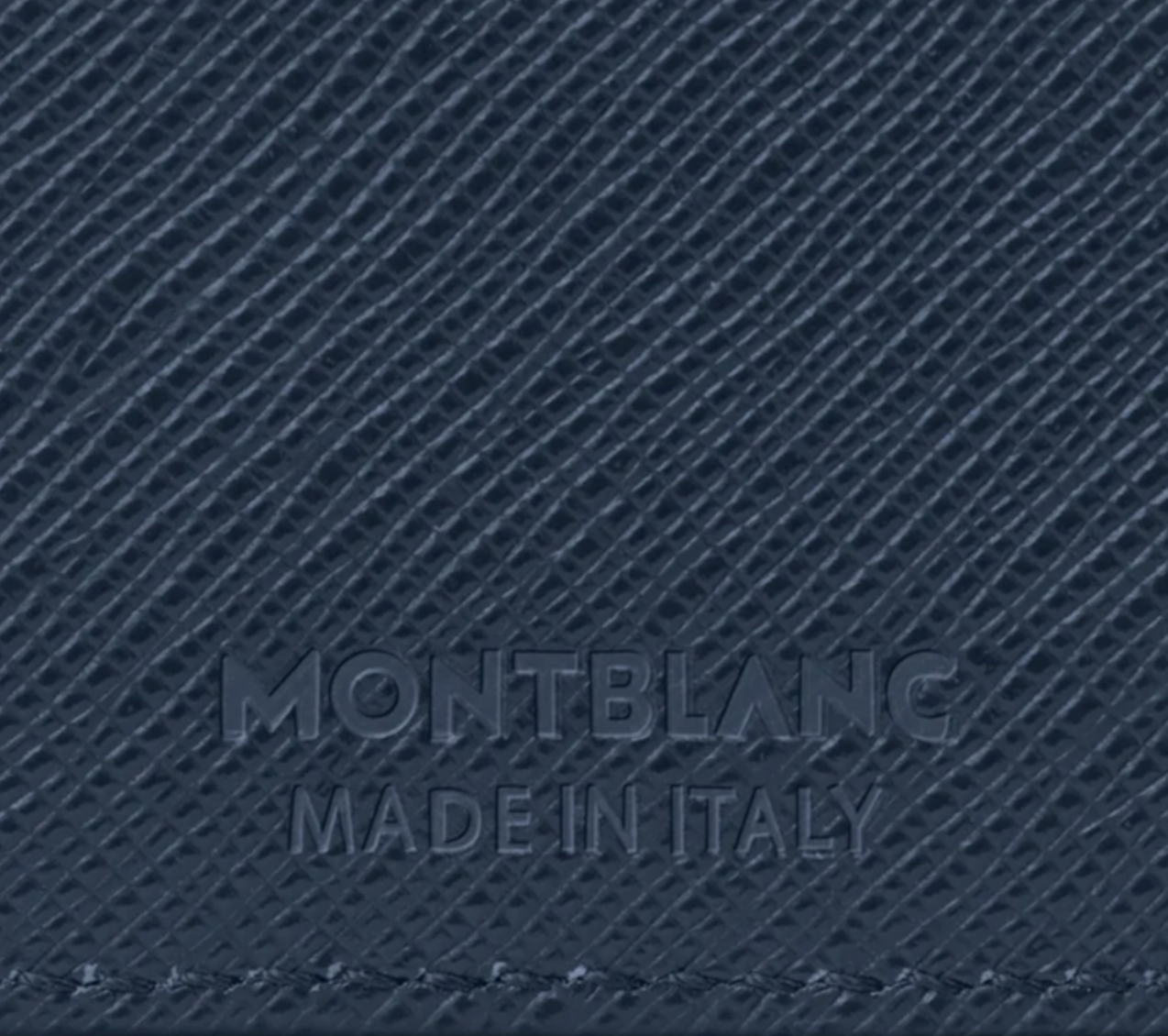 De Santis Portafoglio Montblanc Sartorial Blu Inchiostro 131721, Portafoglio a 6 scomparti in pregiata pelle Saffiano