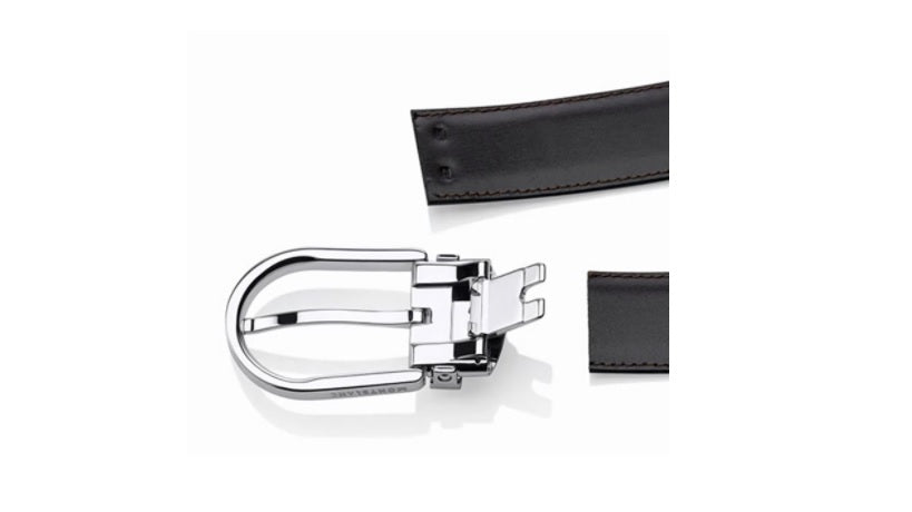 Cintura Montblanc reversibile regolabile nera/marrone 128135