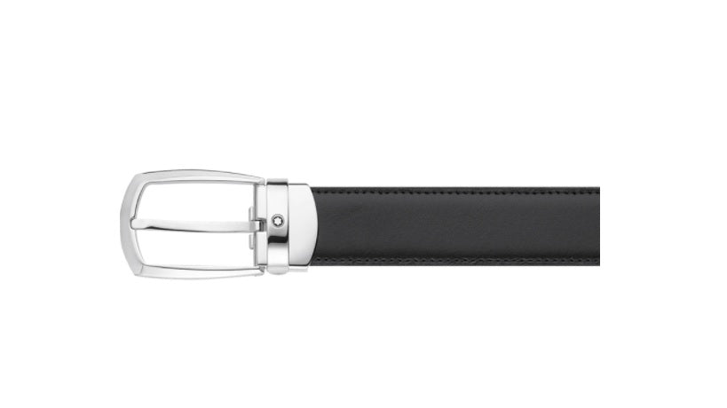 Cintura Montblanc reversibile regolabile nera/marrone 112960