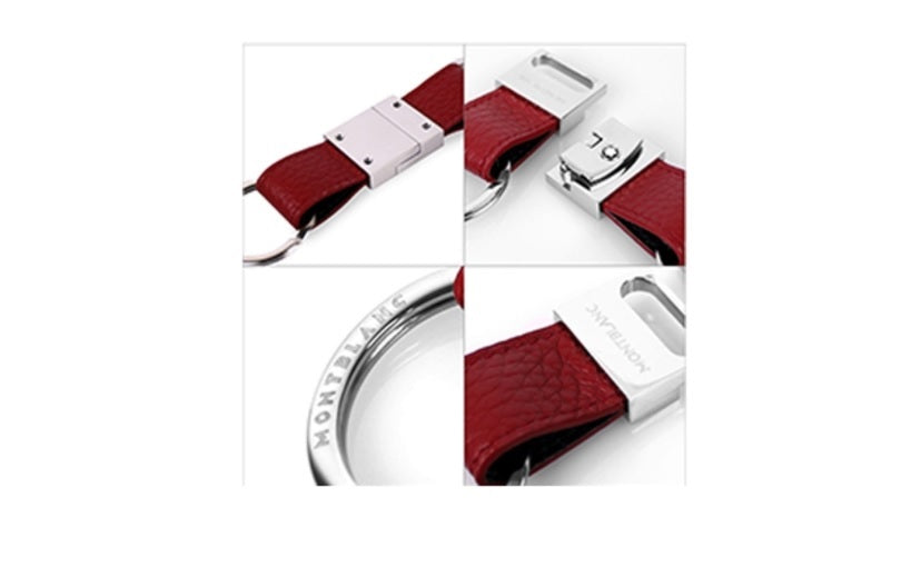 Portachiavi amovibile Montblanc Soft Grain rosso 124113