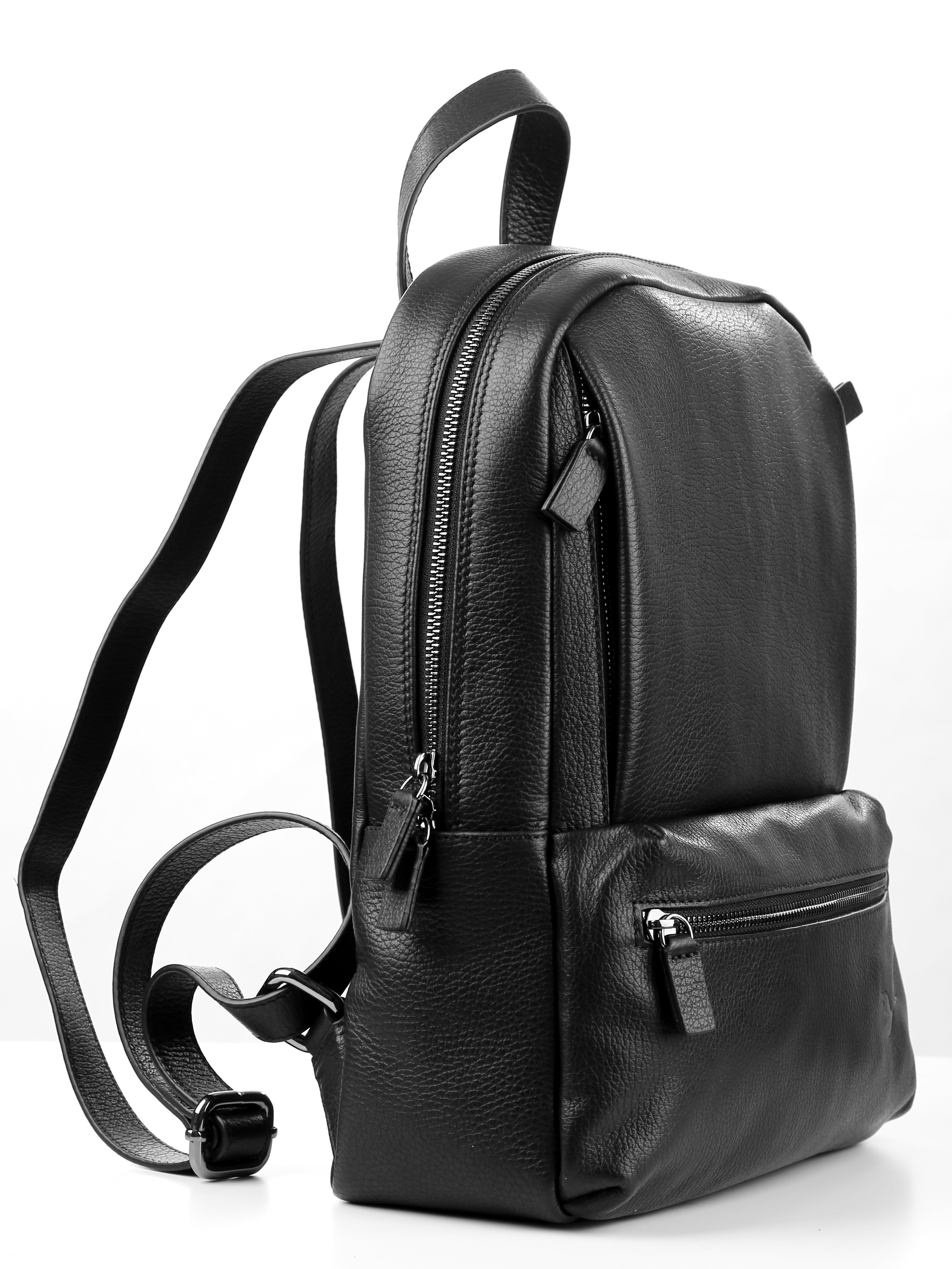 Lingua d'oca zaino in pelle martellata nero 181582.01