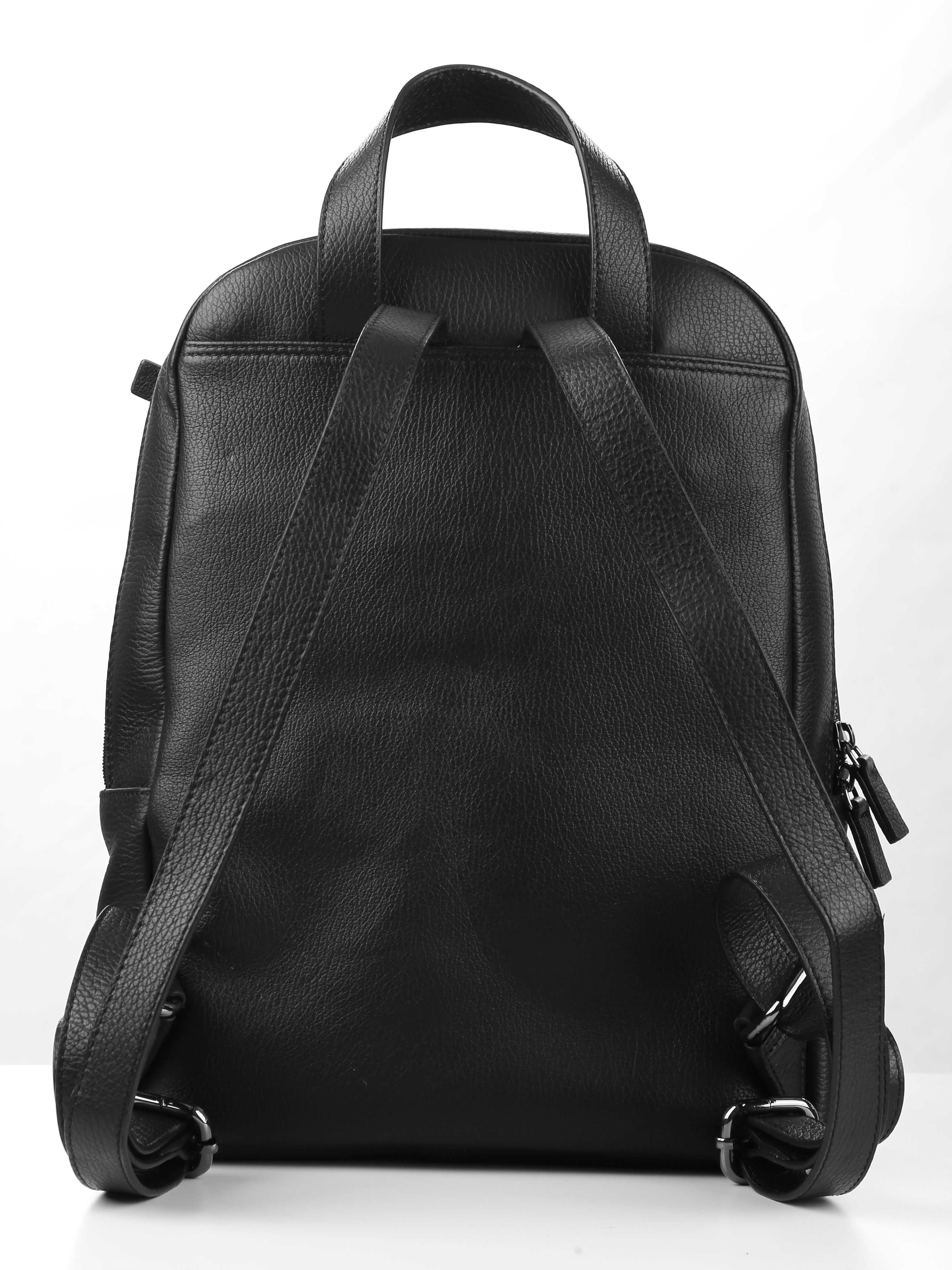 Lingua d'oca zaino in pelle martellata nero 181582.01