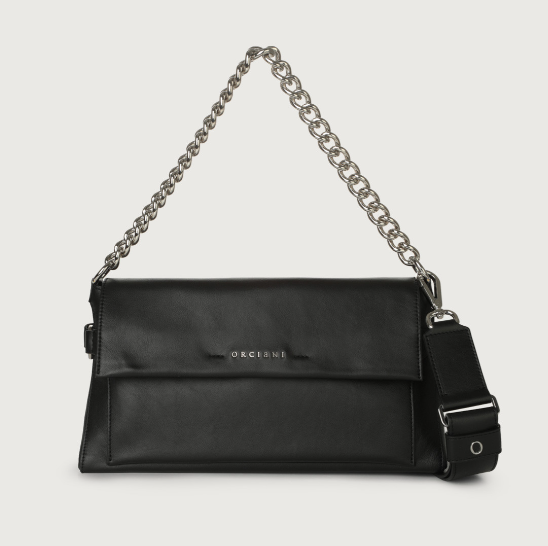 ORCIANI B02152BLT-NER BORSA IN PELLE B02152 BLACK OUT NERO