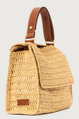 Orciani Borsa Sveva Ponza Midi a spalla in rafia intrecciata a mano
