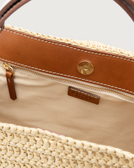 Orciani Borsa Sveva Ponza Midi a spalla in rafia intrecciata a mano