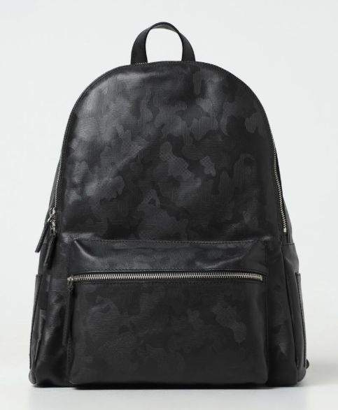 Zaino ORCIANI in Pelle Nera Camouflage – Eleganza e Funzionalità Premium