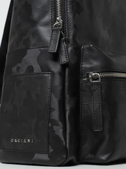 Zaino ORCIANI in Pelle Nera Camouflage – Eleganza e Funzionalità Premium