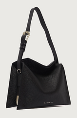 ORCIANI BORSA TRINITY SOFT SMALL A SPALLA IN PELLE MARTELLATA NERA