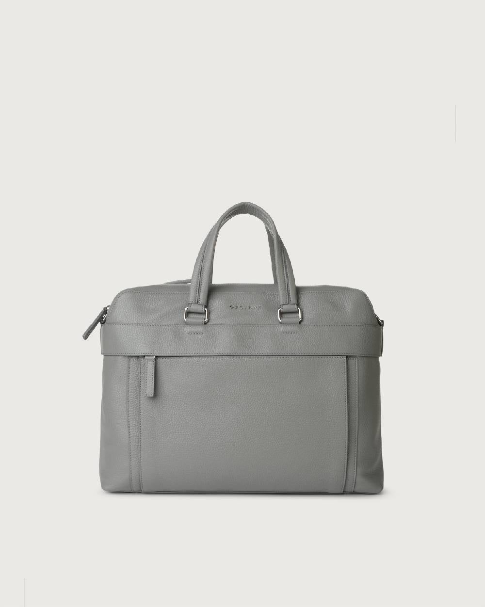 ORCIANI BORSA BRIEFCASE MICRON IN PELLE GRIGIO PIETRA P00722MIC