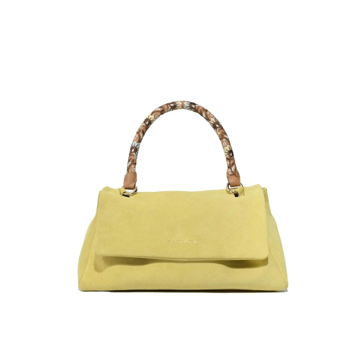Orciani Sveva Longuette Peach Flowers Borsa in Pelle
