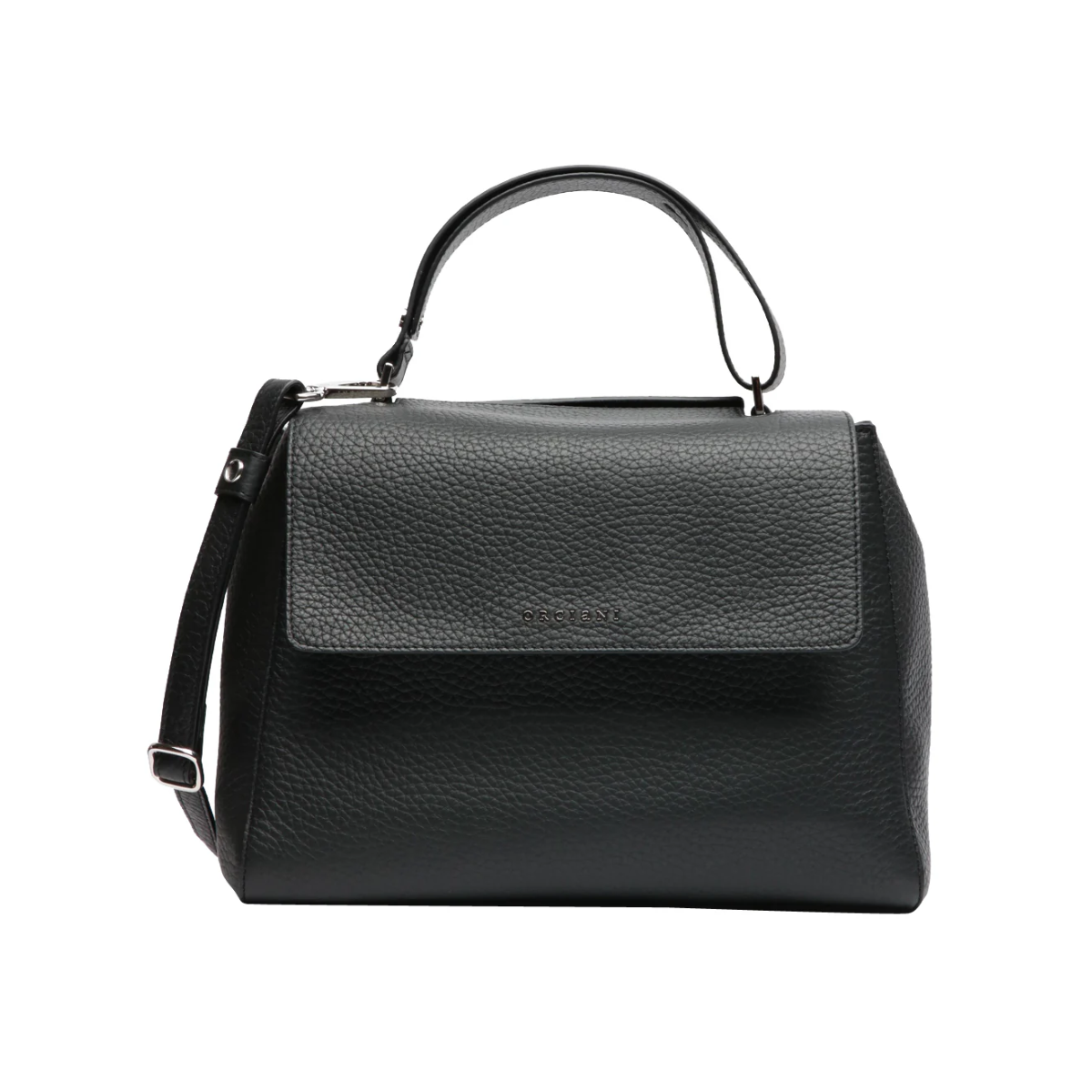 Orciani Sveva Soft Media Borsa a Spalla in Pelle Nero