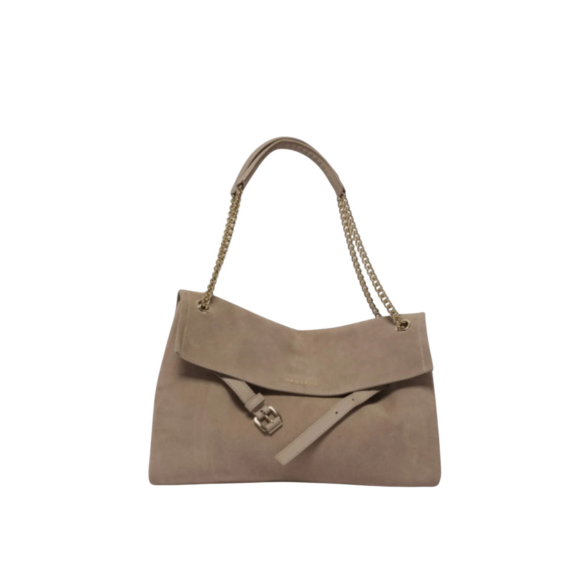 Orciani Venus M Peach Borsa a Spalla in Suede Sabbia