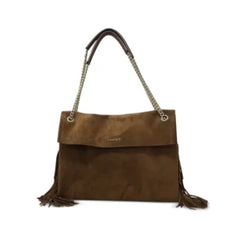 Orciani Venus M Peach Fringe Borsa in Pelle Marrone