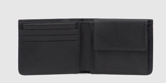 PIQUADRO PU4188W119R/N PORTAFOGLIO UOMO CON PORTA MONETE IN PELLE