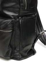 Lingua d’Oca Zaino Nadia in Pelle Liscia Nappa Capretto | Tasche Frontali & Design Funzionale | 35x22x44 cm