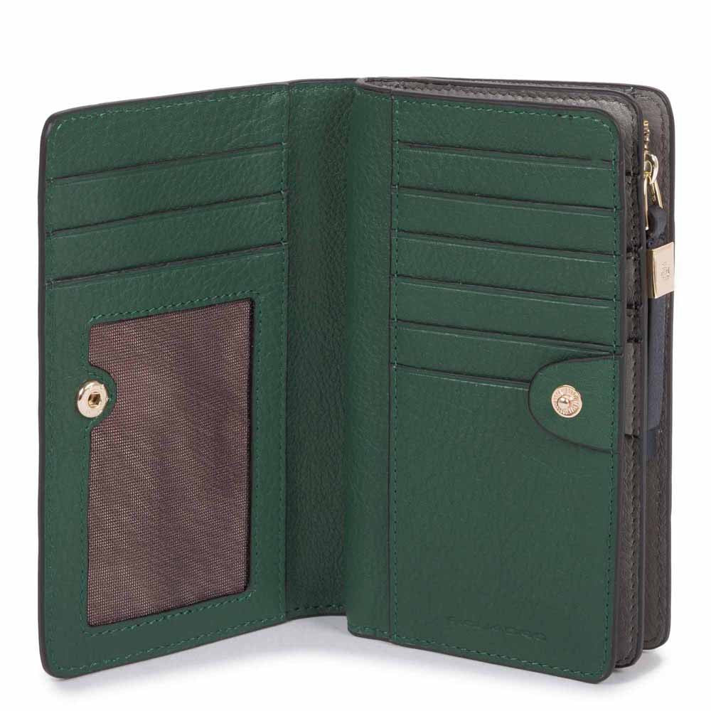 Portafoglio Donna Pelle Verde/grigio/blu Piquadro PD1353W92R/VE2