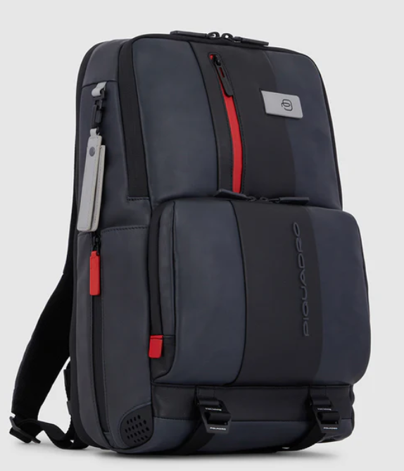 PIQUADRO CA5939UB00AIR/N ZAINO 2 COMPARTI PORTA PC 15,6 PELLE,BLACK AERATO
