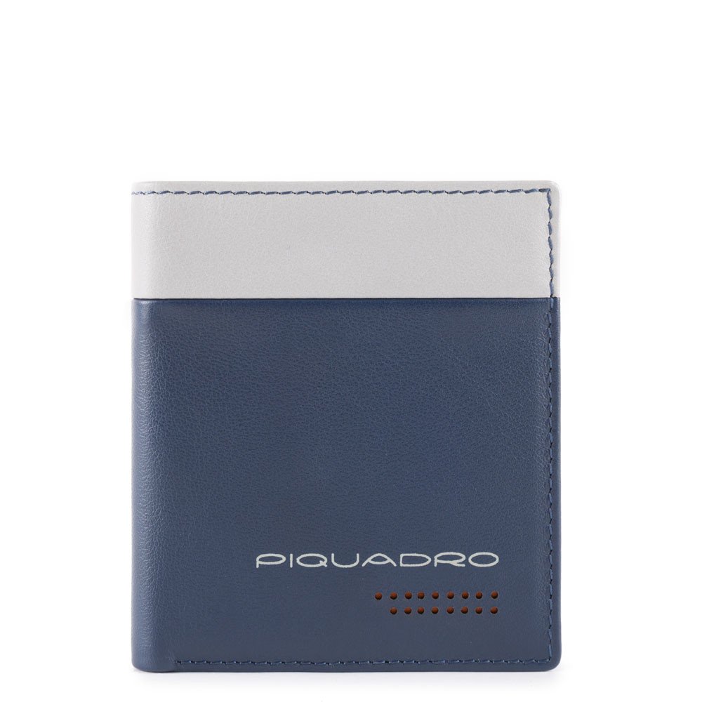 Piquadro, porta carte di credito in pelle blu/grigio PP1518UB00R/BLGR