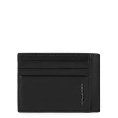 Piquadro PP2762MOSR/N Bustina Porta Carte Di Credito Tascabile Nero 