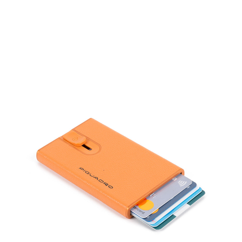 Porta Carte Di Credito Con Sliding System Arancio Fluo Piquadro PP4825EMR/AR