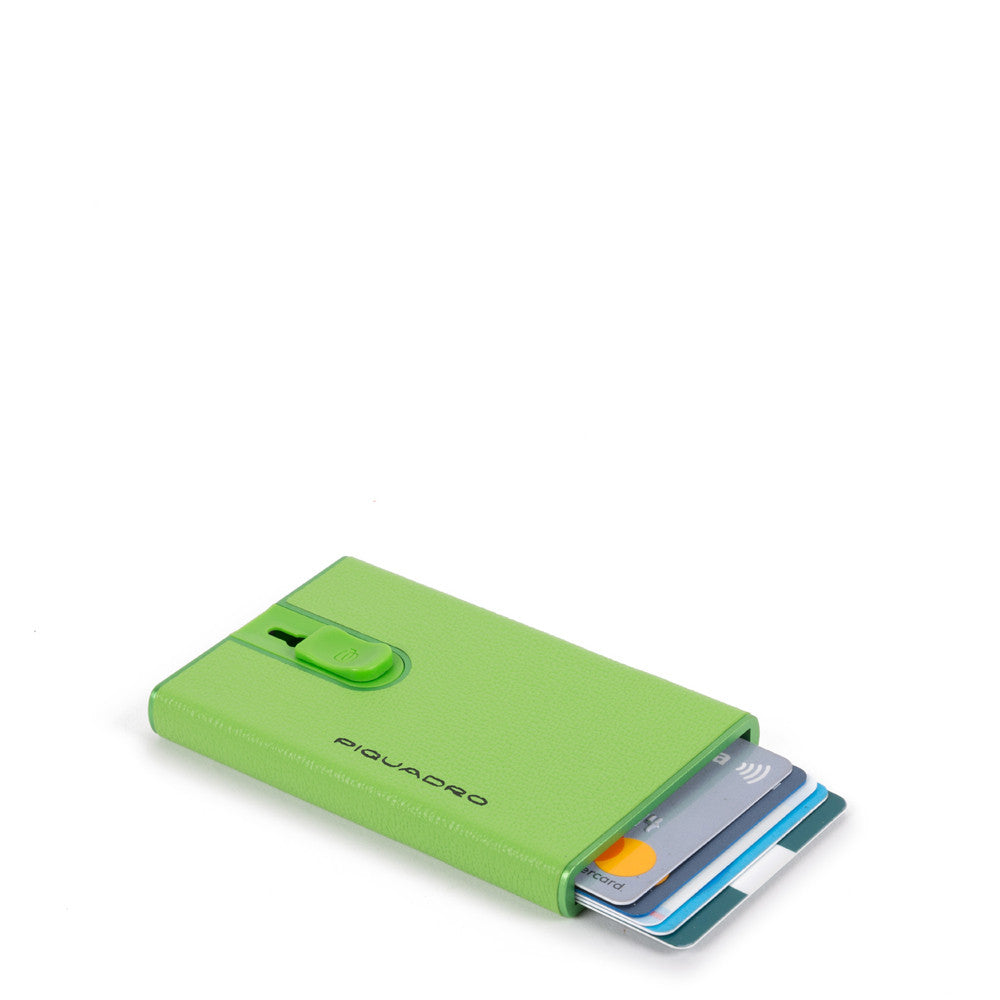 Porta Carte Di Credito Con Sliding System Verde Fluo Piquadro PP4825EMR/VE