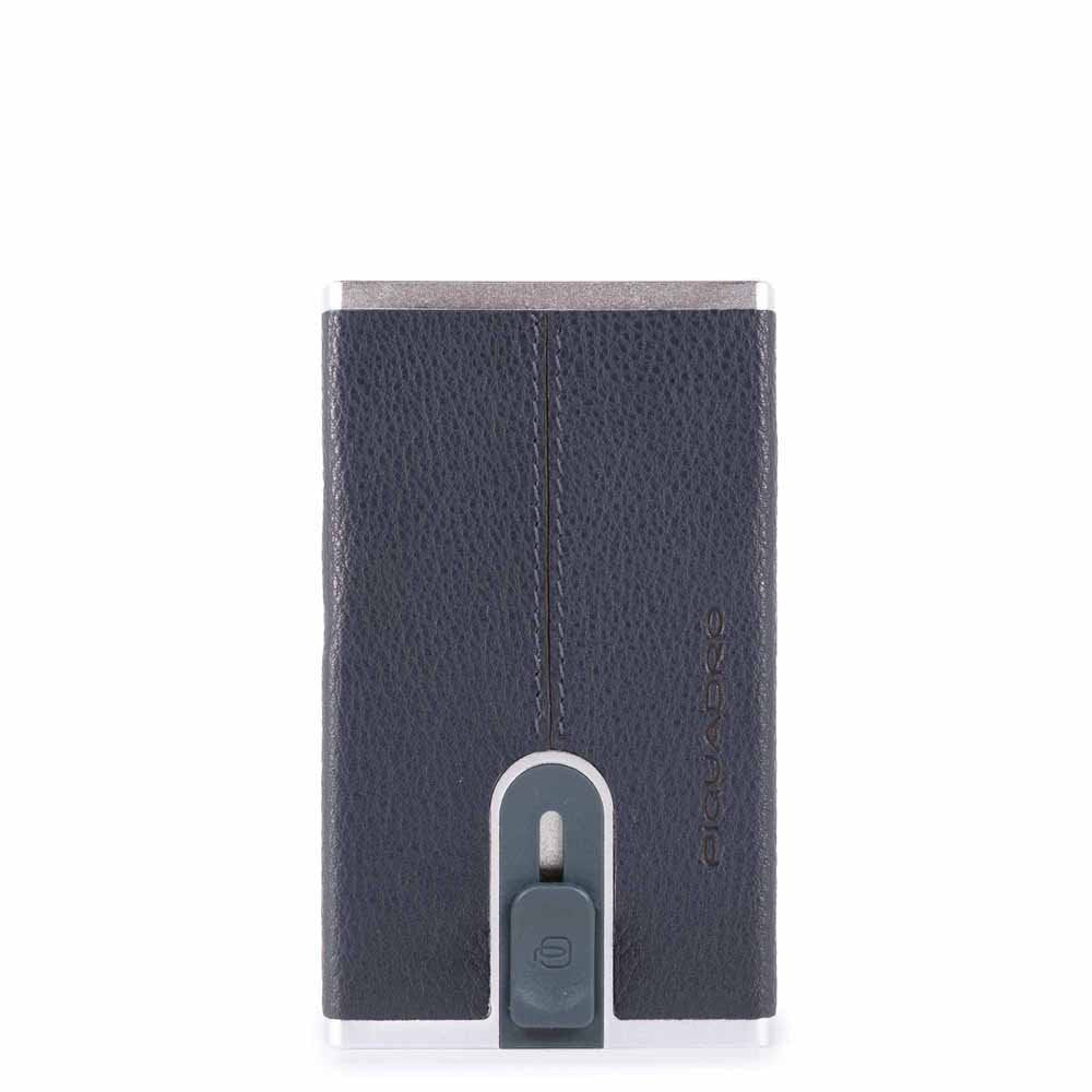 Porta Carte Di Credito Metallico Orgz.to In Pelle Blu Oceano Piquadro PP4891B3R/BLU4
