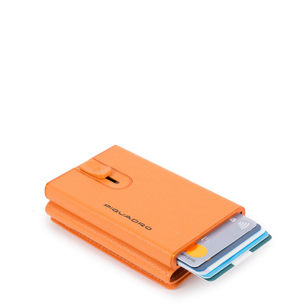 Compact Wallet Per Banconote E Carte Di Credito Arancio Fluo Piquadro PP4891EMR/AR
